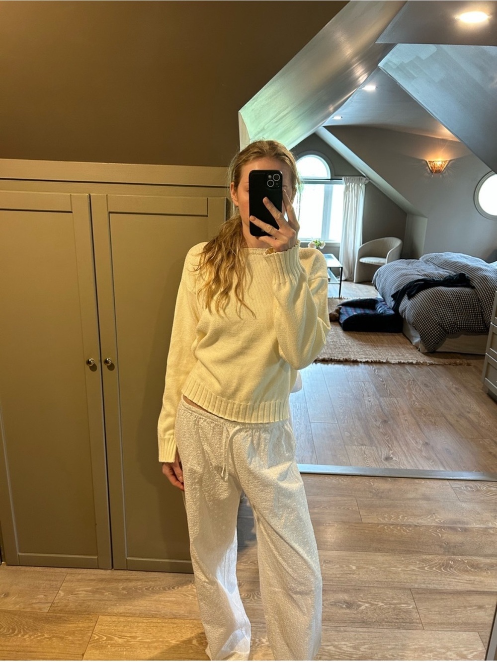 Djerf Avenue Cream Pullover Sweater